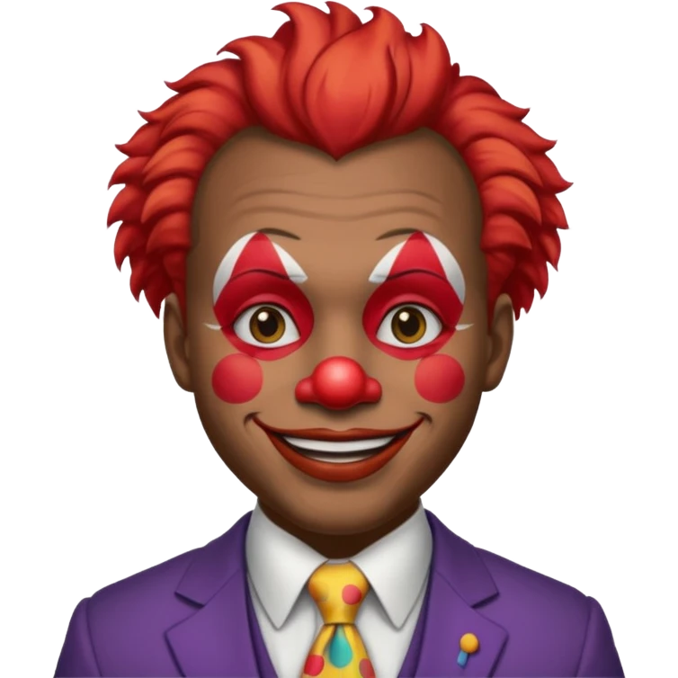black man Clown with a tie and suit emoji