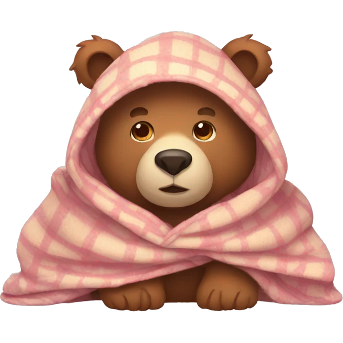 bear cozy in blanket emoji