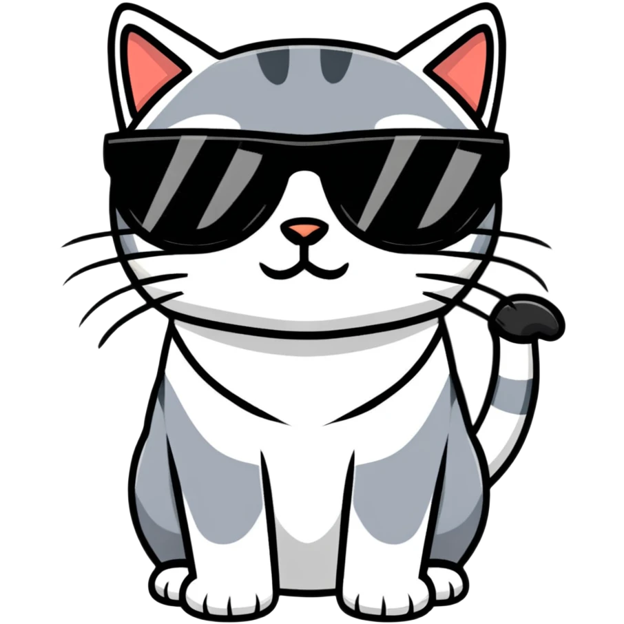 Cat with sunglasses emoji
