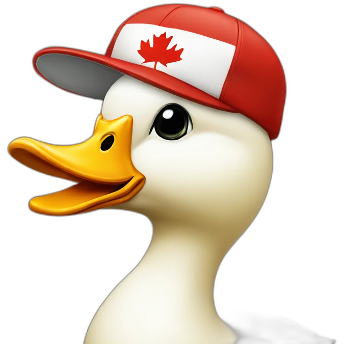 duck with canadian cap emoji