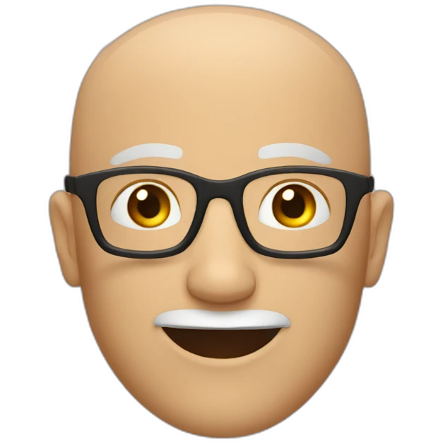 bald white man with glasses with a brown goatee winking emoji