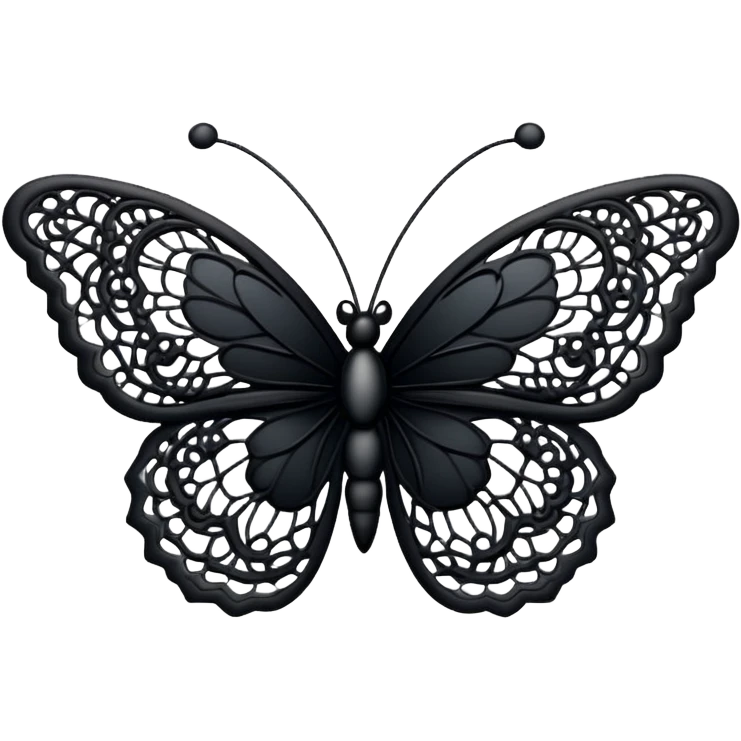 Black lace butterfly emoji