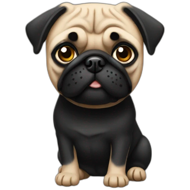 pug wearing a black t-shirt emoji