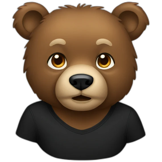 bear with black shirt emoji