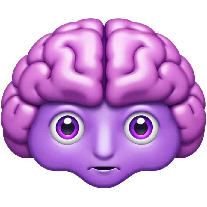 Brain with eyes Purple emoji