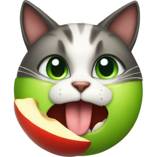 cat eat apple emoji
