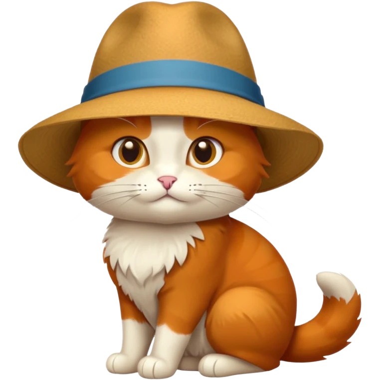 Chat qui porter pun chapeau emoji
