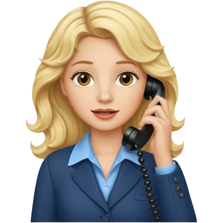 Blonde wavy hair woman on phone  emoji
