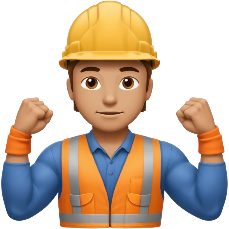 construction worker flexing his muscles emoji
