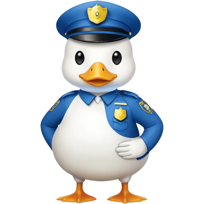 Police white duck full body emoji