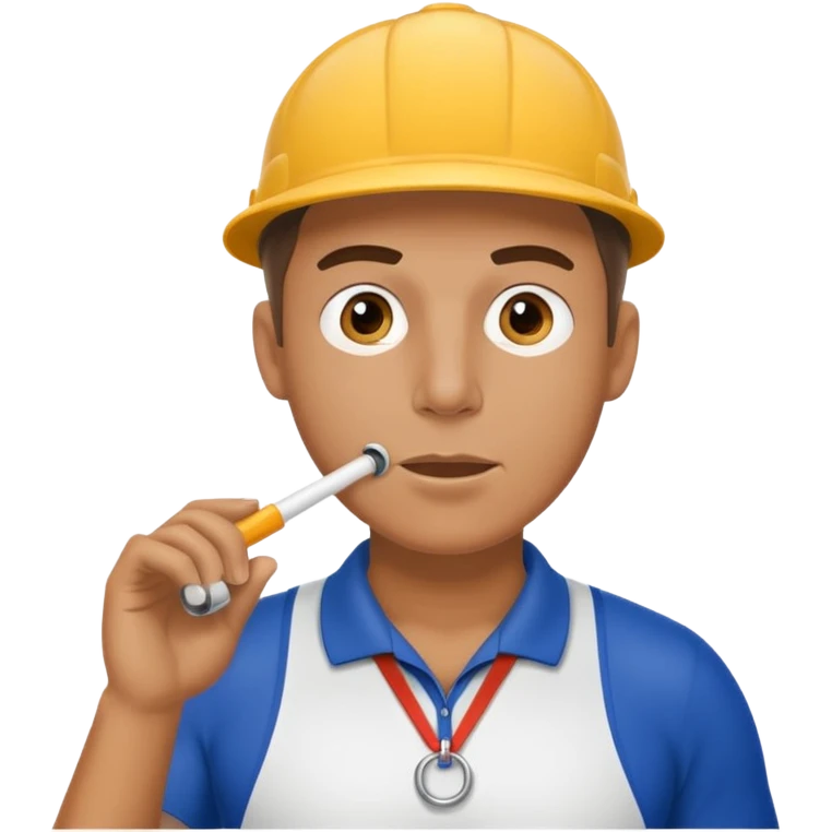 track coach with whistle emoji