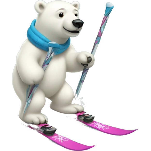 Polar bear on skis emoji