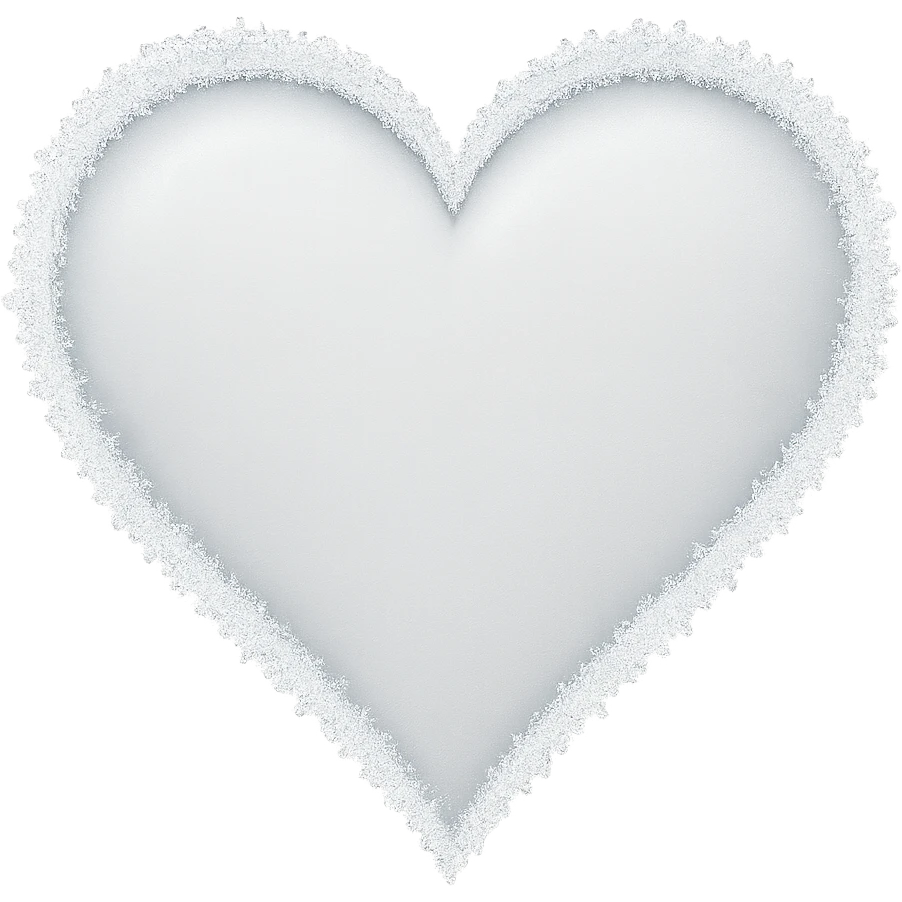 heart with a delicate frosted edge, no background emoji