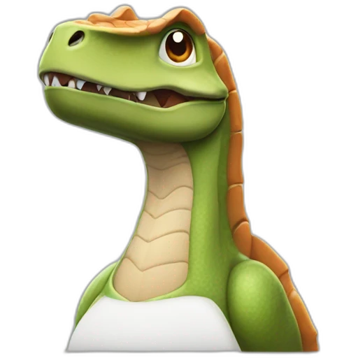 Dino with airpods emoji