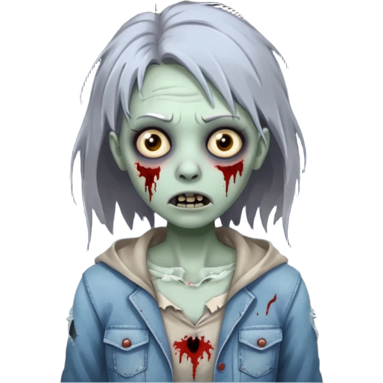 Grey Zombie girl emoji