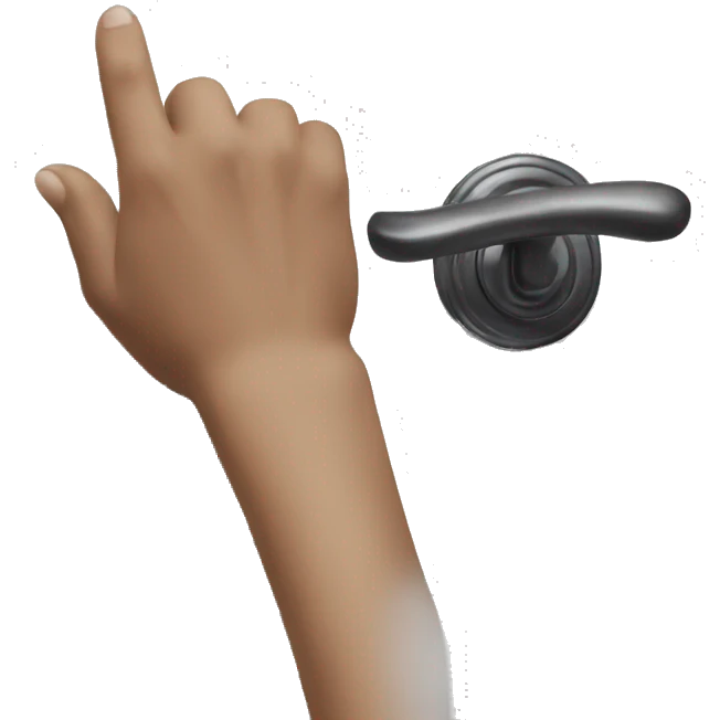 hand reaching onto door handle  emoji