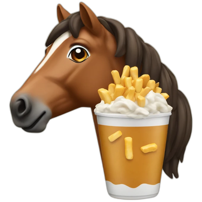 Poutine in horse emoji