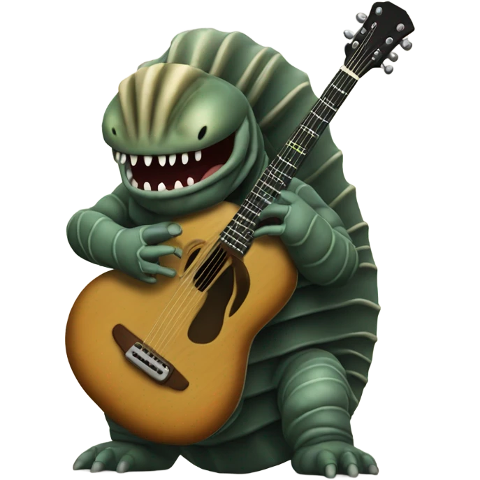 Trilobite playing guitar emoji