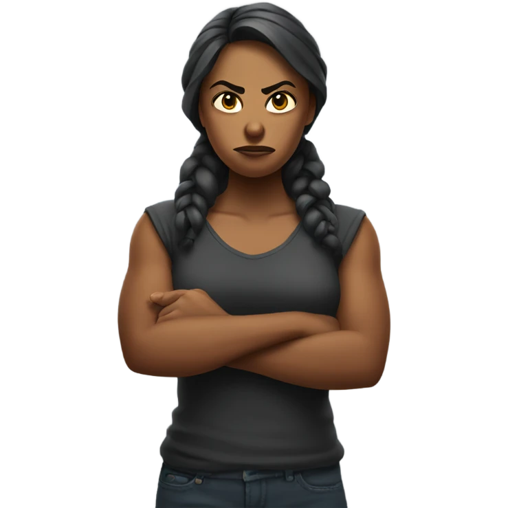 arms crossed angry woman emoji