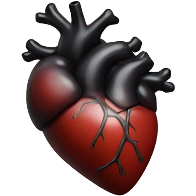 black anatomical heart  emoji