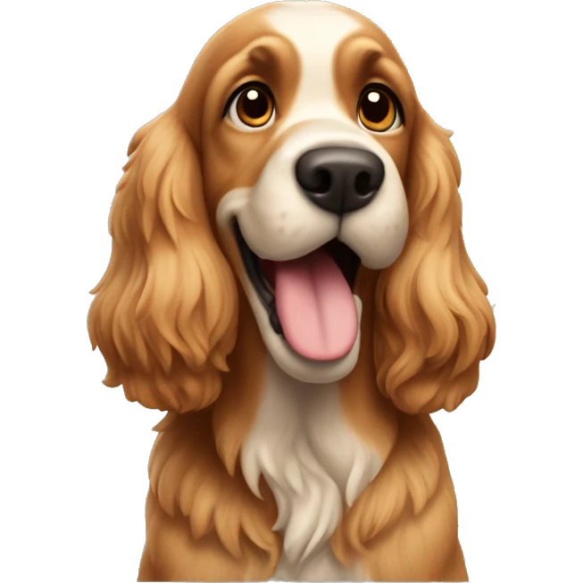 perro cocker gruñendo emoji