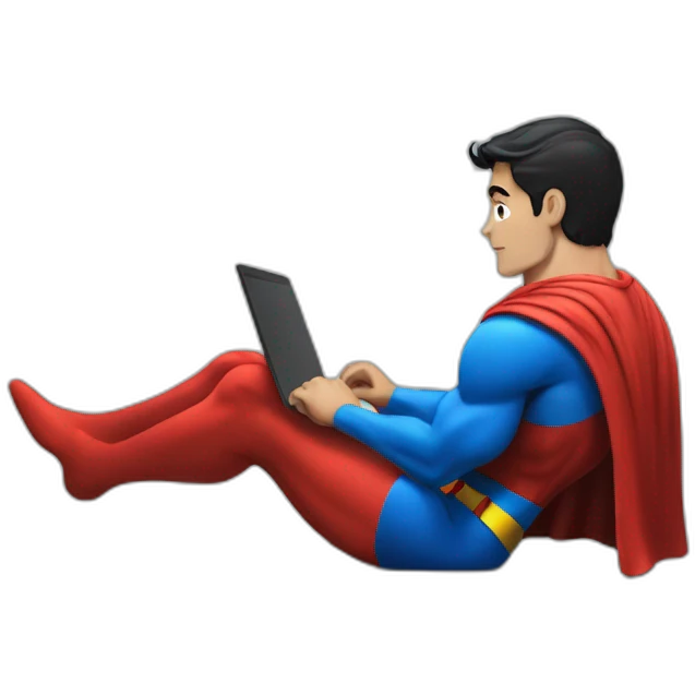 superman usando laptop emoji