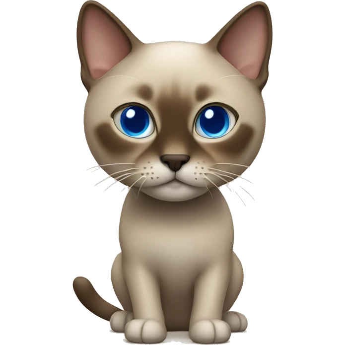 Dark Brown face - beige body thai cat with blue eyes  emoji