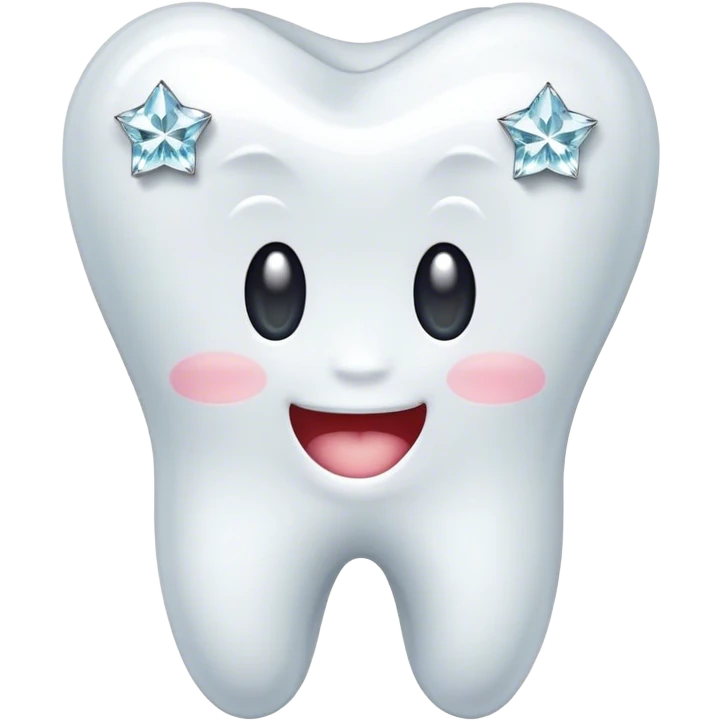 Kawaii Tooth with diamonds emoji