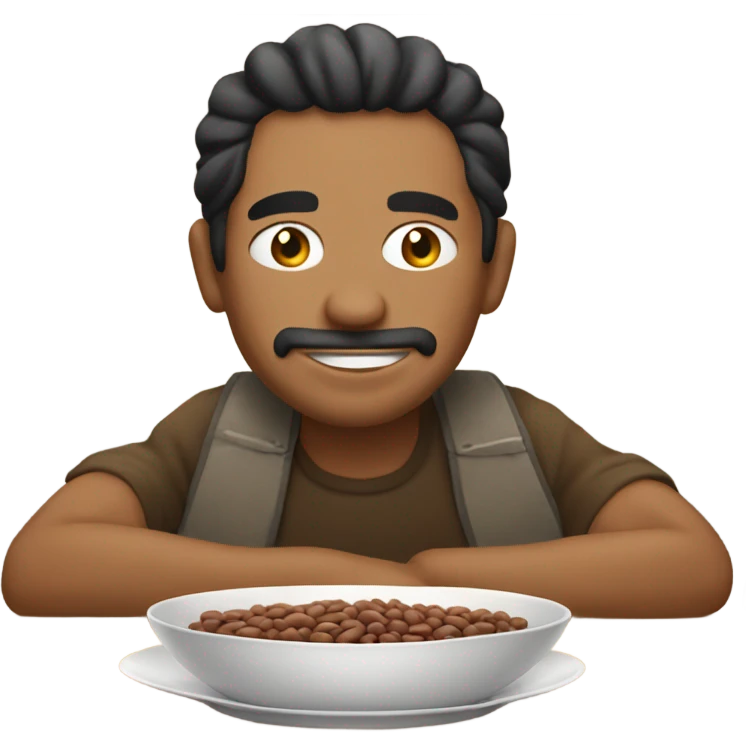 Mexican guy eating beans emoji