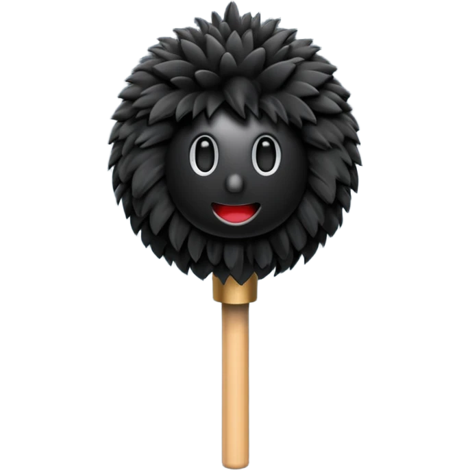 boom fluffy microphone with stick emoji