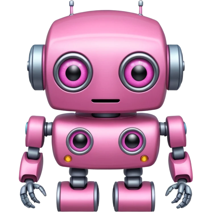 pink robot with only 3 eyes emoji