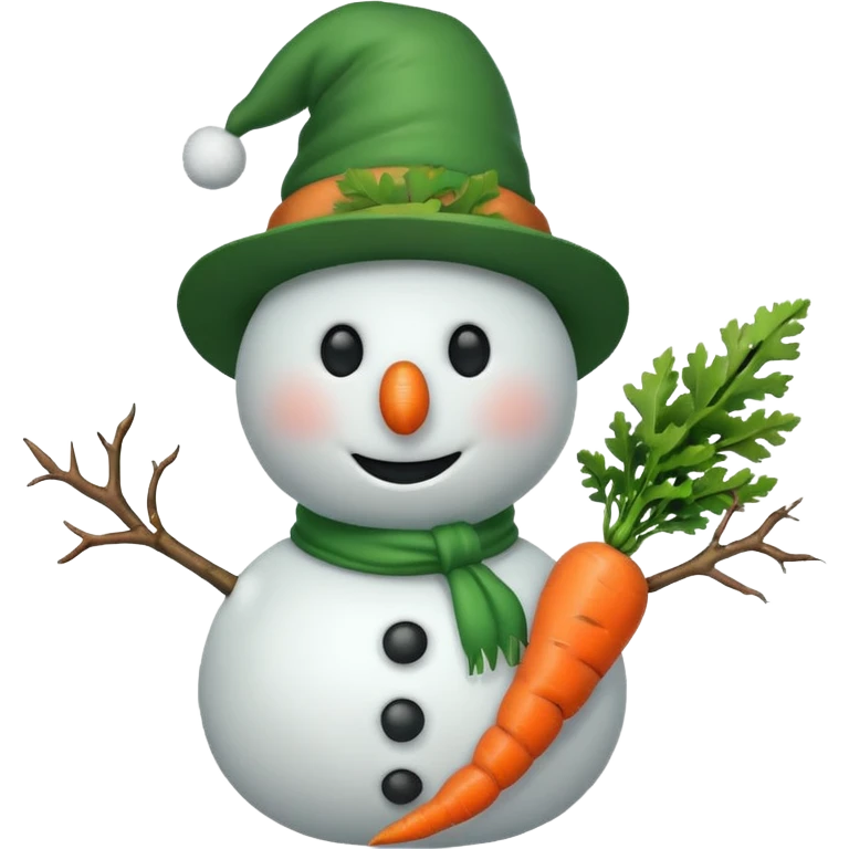 snowman wearing green hat emoji