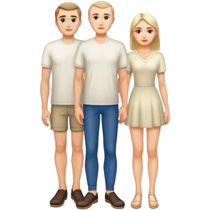 russian men and woman photorealistic standing on feet emoji