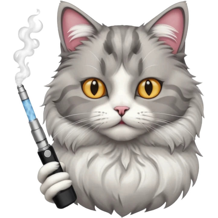 Cat with vape emoji