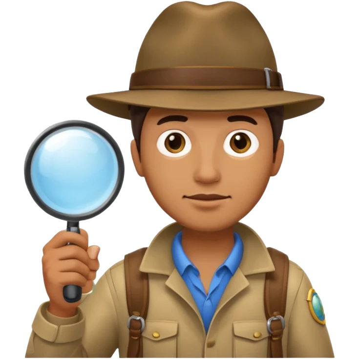 Explorer Man with magnifying glass emoji