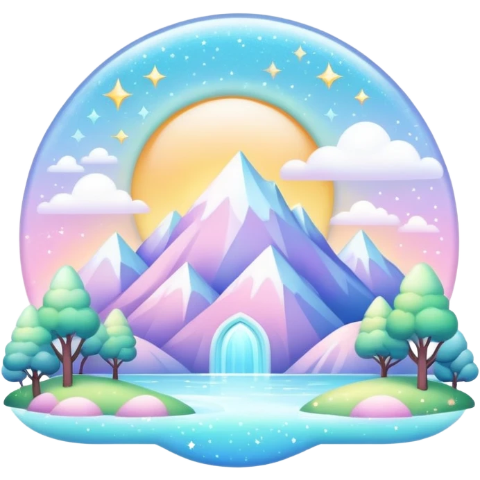 Pastel divine glistening glossy sparkly shiny glittery scenery  emoji
