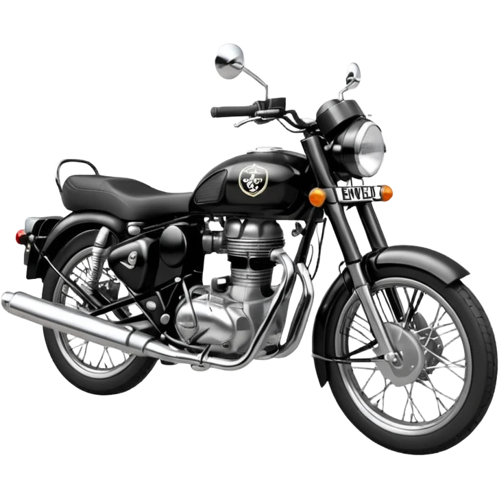 Black royal Enfield with white logo emoji