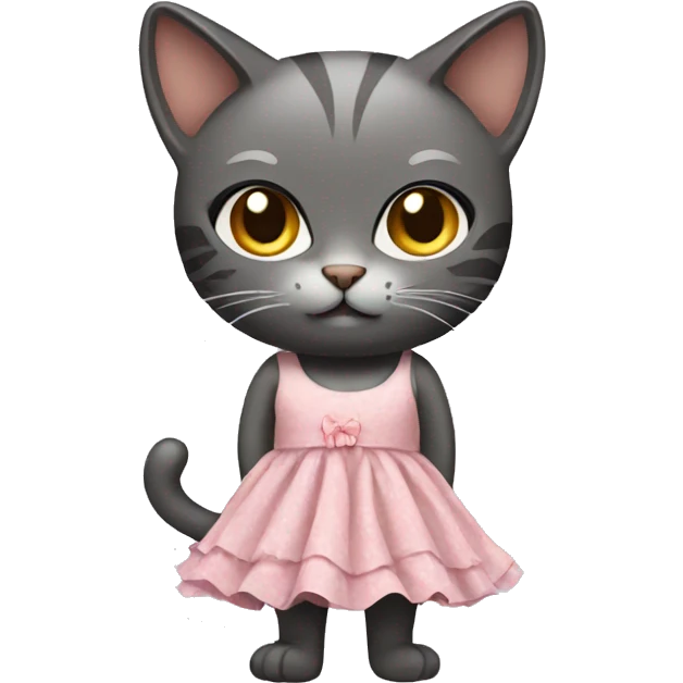 Cat wearing a dress emoji