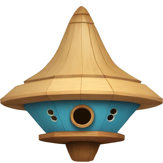 Wooden ufo spaceship birdhouse emoji