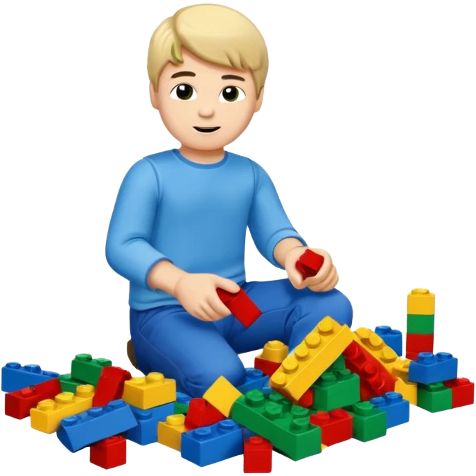 boy playing with legos full body emoji