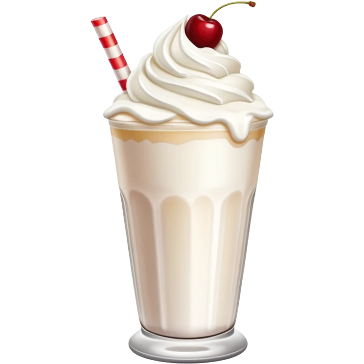 Big big tall milk shake with whip cream and cherys  emoji