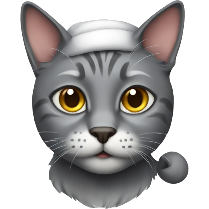 gray cat santa claus emoji