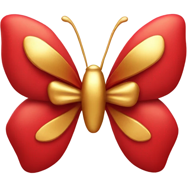 Red bow with gold butterfly  emoji