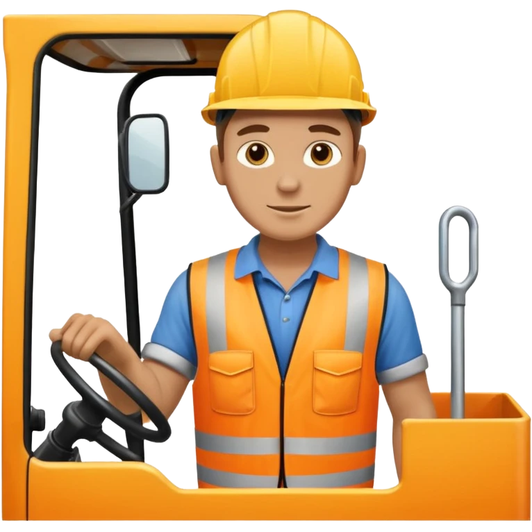 Scaffolder driving lorry emoji