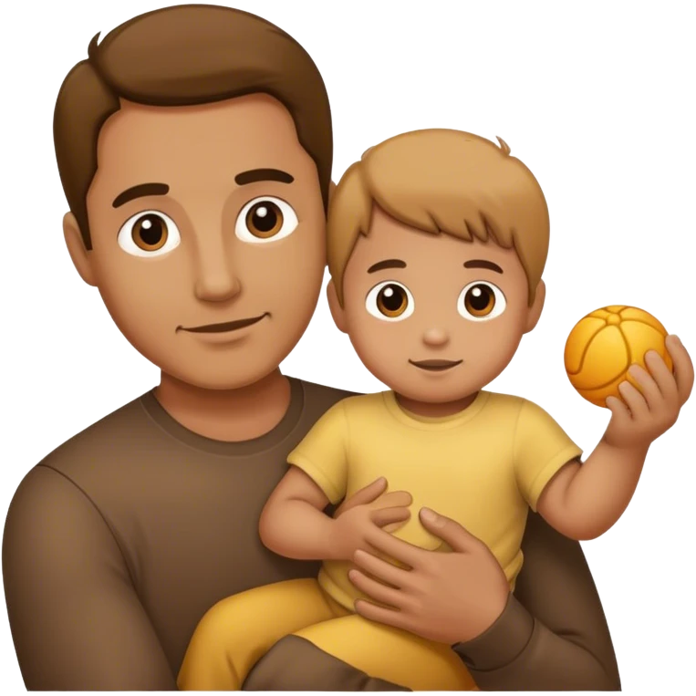a man holding a child in 1 hand emoji