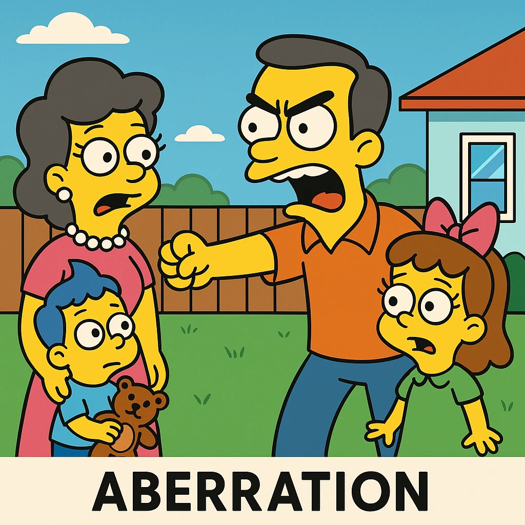 Aberration – something that is not normal.
His sudden anger was an aberration from his usual calm behavior. emoji