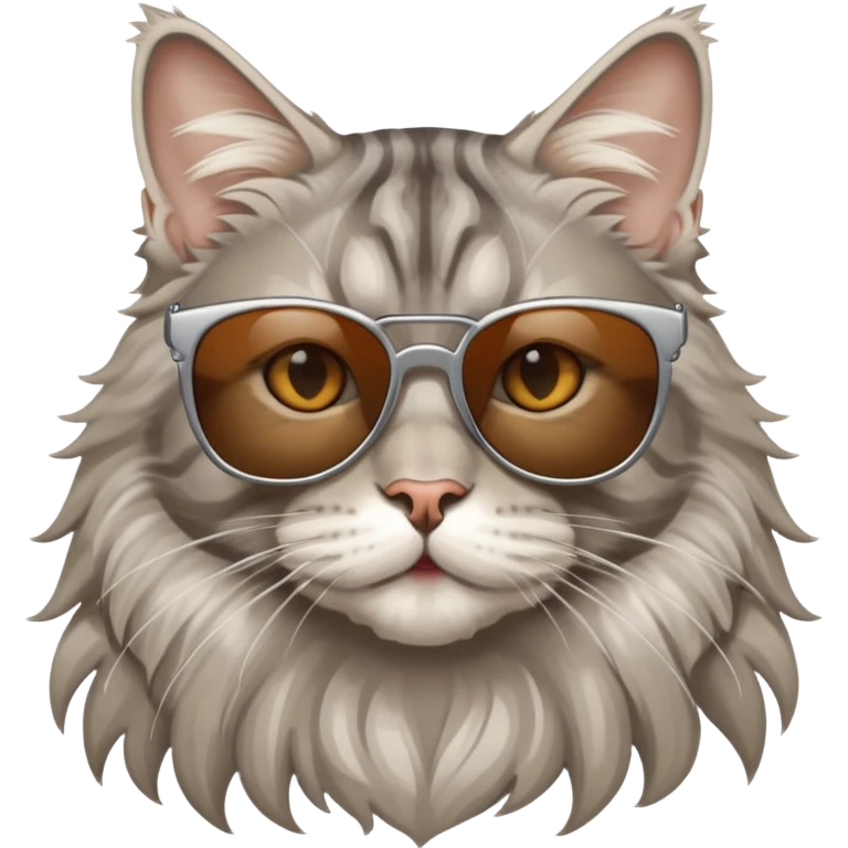 戴墨镜的银虎缅因猫 emoji