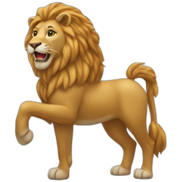 Un lion sur un cheval emoji
