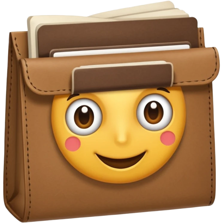 bolsa de papel con una libreta anillada sobresaliendo emoji