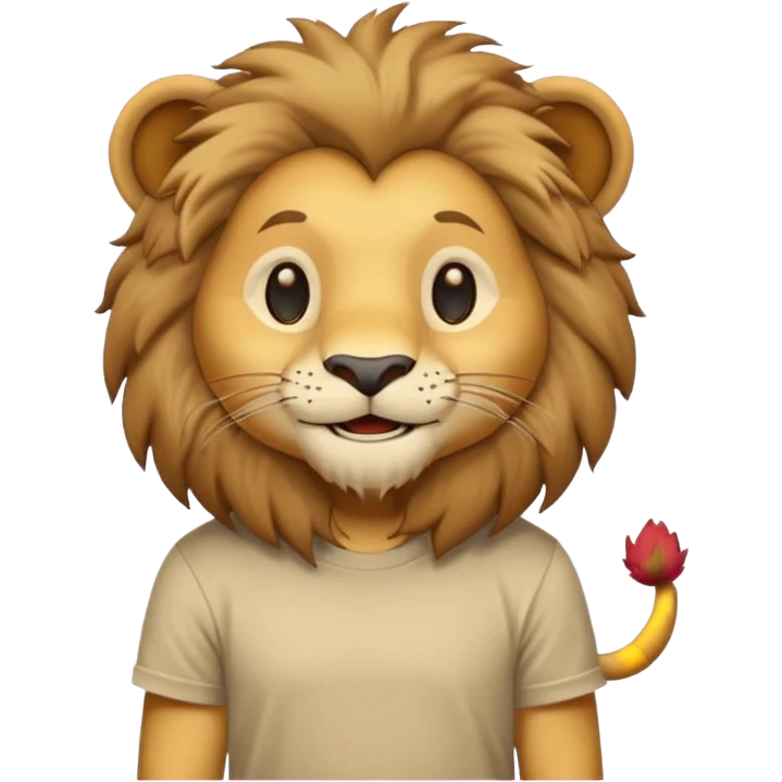 lion wearing t-shirts emoji